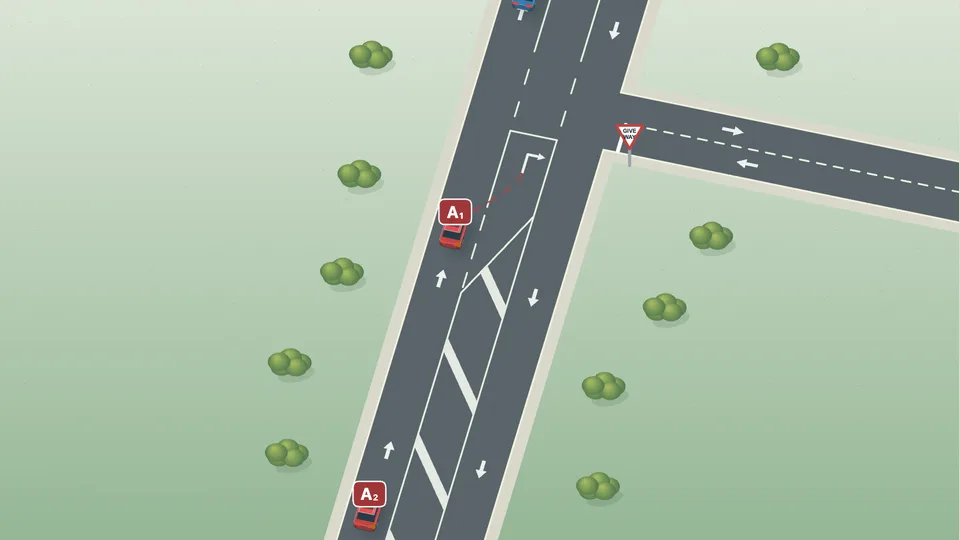 Flush Median 中央斜线区如何右转动画第3秒画面
